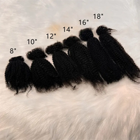 100% capelli umani capelli alla rinfusa Afro crespo texture ricci all'ingrosso cheveux humains crudi intrecciatura capelli ricci dreadlock extension