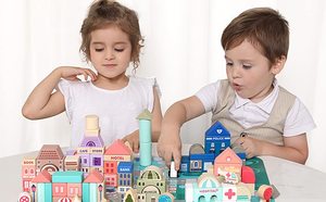 Juego de Bloques de Construcción de Madera, Juguetes Educativos para Niños Pequeños, para Apilar y Construir Ciudades - Product Image 4