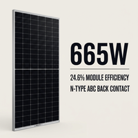 Module PV MULOYAL 665W, efficacité 24,6%, 182mm, type N, contact arrière intégral, barre de busbar avant zéro, sans PID, garantie 25 ans, usage commercial