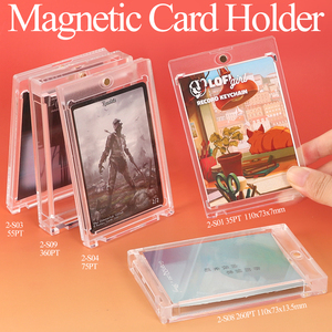 WEISHENG Étui de protection en acrylique pour cartes gradées, avec fermeture magnétique à ultrasons, logo personnalisé, pour cartes de sport, en plastique transparent, compatible <span class=keywords><strong>PSA</strong></span>, pour <span class=keywords><strong>Pokémon</strong></span> - Product Image 1