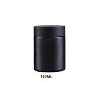 Pot en plastique PET noir mat de 2oz 3oz 4oz avec bouchons CRC résistants aux enfants pour crème en poudre