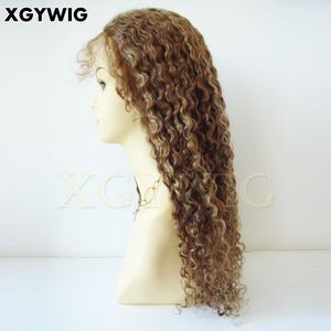 10 "-26" Stock 100% cheveux humains brésiliens vierges 8/613 couleur de surbrillance Transparent profond bouclé célébrité longue <span class=keywords><strong>blonde</strong></span> pleine dentelle perruques - Product Image 2