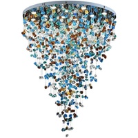 Lustre LED contemporain en verre cristal de pierre bleue 90 22 décoration de plafond encastrée nordique sur mesure maison hôtel