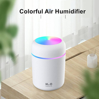 Humidificateur portable mini LED avec pulvérisation de 300 ml, double brumisation, diffuseur d'huiles essentielles aromatiques, humidificateur d'air H2O pour voiture
