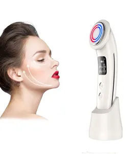 ผิวหน้า EMS Mesotherapy Electroporation ความถี่วิทยุ RF Facial LED Photon อุปกรณ์ดูแลผิวหน้ายกกระชับความงามเครื่อง