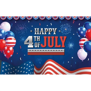 ชุดตกแต่งบรรยากาศปาร์ตี้วันชาติ 4 กรกฎาคม ผ้าฉากหลังตกแต่งผนังพร้อมธง สำหรับวันชาติและวันรำลึก - Product Image 3