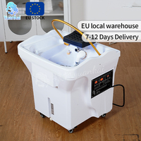 Bassin de lavage de cheveux mobile et portable de luxe pour salon, avec réservoir d'eau intégré, sans plomberie, pour spa capillaire - Entrepôt UE