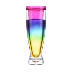 16OZ Plastic <b>Double</b> <b>Wall</b> Chiller Frosty Freezer Beer <b>Mugs</b> with Liquid Gel for Freezer Tumbler - Product Image 4