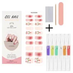 UV Semi Cured Gel Nail Wraps With Nutrition Oil Nail Wraps Manufacturing Toe