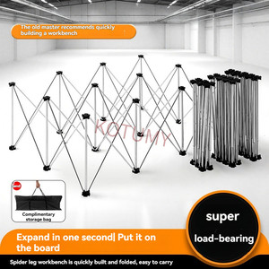 Banco da Lavoro Pieghevole a Gambe di Ragno in Acciaio Inossidabile, Supporto Portatile per Sega, Banco da Lavoro Telescopico Rapido - Product Image 3