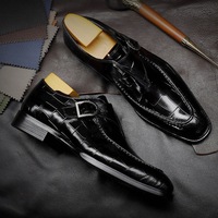 Chaussures de Mariage Homme en Cuir PU Style Oxford de Luxe avec Sangle, Respirantes, Semelle en Caoutchouc, Formelles pour le Bureau, Automne