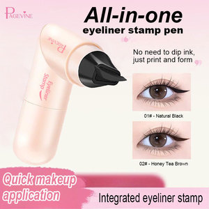 Logotipo personalizado 2 en 1 impermeable negro marrón líquido delineador de ojos sello de larga duración ojo alado Delinedor - Product Image 5