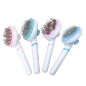 Factory Wholesale Custom Logo Self Cleaning Stainless Steel Cat & Dog <b>Pet</b> Grooming Slicker <b>Brush</b> OEM Available - Product Image 1
