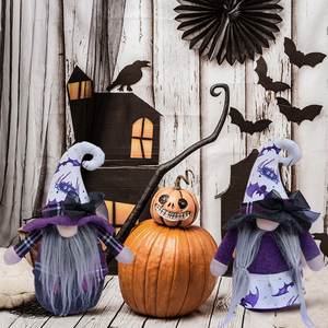 Fatti a mano viola Rudolph Gnome ornamenti cappello alto bambola senza volto nana tessuto decorativo giocattolo + peluche ecologico natale - Product Image 4