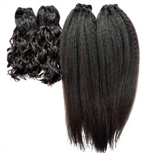 Extensions de cheveux humains vierges non traités, tissage lisse crépu, ondulations profondes, doux et sans perte de cheveux - Product Image 1