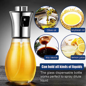 Pulvérisateur d'<span class=keywords><strong>huile</strong></span> d'olive 200 ml pour la cuisine, flacon pulvérisateur d'<span class=keywords><strong>huile</strong></span> en verre et acier inoxydable pour friteuse à air, barbecue, salade, pâtisserie, gadgets de cuisine - Product Image 2