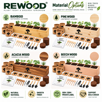 Kit de culture de bonsaï en gros avec boîte de plantation en bois, 5 variétés de graines, ensemble cadeau DIY, OEM ODM, marque privée
