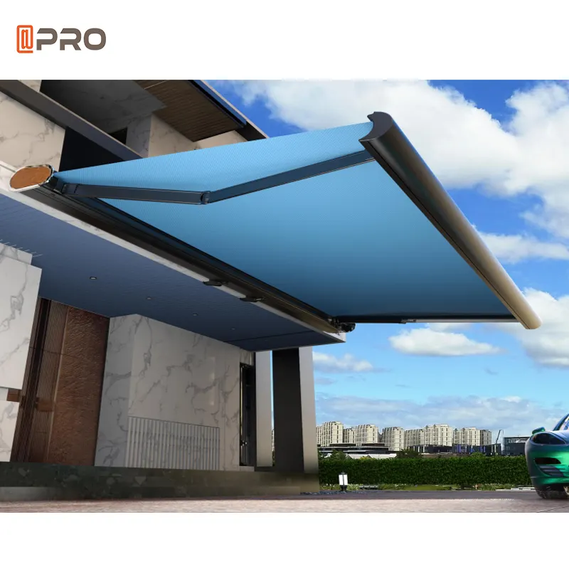 Toldo retrátil com controle remoto motorizado, para áreas externas, varanda, jardim, totalmente retrátil