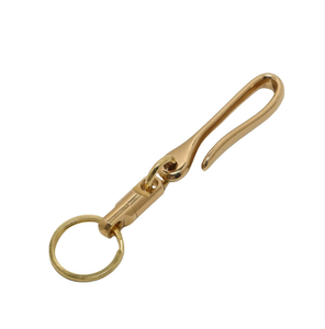 Porte-clés en laiton original, style japonais, avec boucle fer à cheval, mousqueton pivotant, anneau <span class=keywords><strong>pour</strong></span> clés de voiture, fermoir mousqueton, accessoires de bricolage - Product Image 1