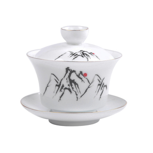 <span class=keywords><strong>Gaiwan</strong></span> en porcelaine de style chinois 140 ml, bol à thé écologique - Product Image 1