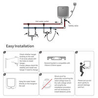 Chauffe-eau électrique mural Haier 10L à chauffage rapide, design compact, protection anti-brûlure, pour camping-car/voiture