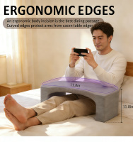 Repose-bras en mousse à mémoire de forme extra large de haute qualité pour ordinateur portable, lecture et jeux, avec poches, fabriqué en usine OEM