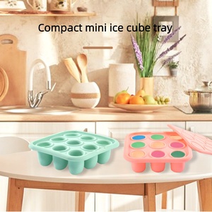 Moule à glaçons en silicone sans BPA, 9 compartiments, personnalisable, avec couvercle, pour congélation alimentaire et préparation de repas - Product Image 2