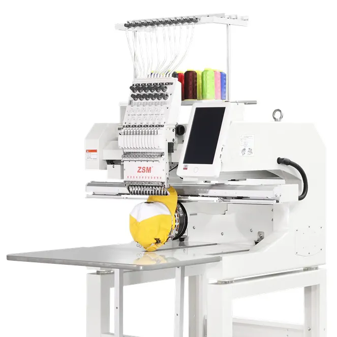 Deko — machine de broderie QM1201, vente en gros, 1 tête, ordinateur, broderie, pour chapeau et t-shirts