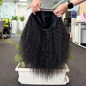 Pelucas de Cabello Humano Indio Liso Yaki con Frente de Encaje Transparente de 8-30 Pulgadas, 100% Natural Negro para Mujeres Negras - Product Image 3