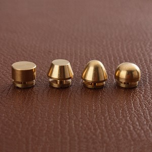Pieds de sac en laiton massif, vis à tête plate, rivets métalliques pour la protection du fond des sacs à main, clous pour le cuir, bricolage - Product Image 3