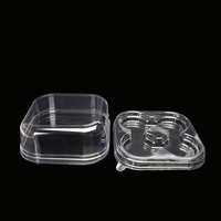 Boîte en plastique transparente avec couvercle, forme carrée, pour le stockage des aliments