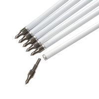 500 flèches hybrides en carbone blanc, 80,3 cm, ailettes en caoutchouc de 3 pouces pour le tir à l'arc sur cible