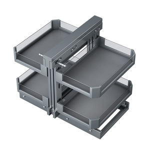 Metal Corner Drawer <b>Kitchen</b> Cabinet Rotating Small Monster Full <b>Pull</b>-<b>Out</b> Double-Layer Drawer Storage Rack - Product Image 1