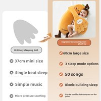 Poupée apaisante pour bébé, aide au sommeil par caresses manuelles, dispositif anti-sursaut pour bébés allongés, coussin réconfortant pour câliner, maintenir les jambes et caresser le bas du dos