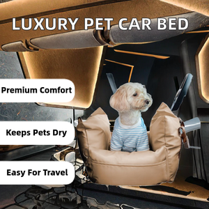 Transportín de Viaje para Mascotas Rectangular de Nailon Personalizado de Lujo, Asiento Elevador para Perros Impermeable para Automóvil, Cama con Cojín Suave y Seguro - Product Image 2