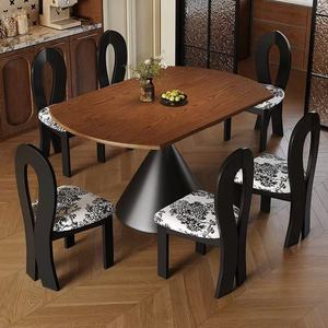 Modern Simple <strong>Dining</strong> <strong>Table</strong> and Chair Household <strong>Folding</strong> Telescopic Round <strong>Table</strong> Wood <strong>Table</strong> <strong>Dining</strong> - Product Image 2