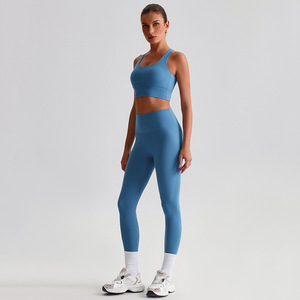 Ensemble <span class=keywords><strong>de</strong></span> yoga sexy pour femme avec logo personnalisé, taille haute, sensation seconde peau, respirant, pour le sport et le fitness – Article en stock - Product Image 4