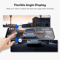 Kamera dasbor batasan ganda, kamera depan dan belakang baru, perekam mengemudi HD dengan aplikasi GPS mirrororing layar CarPlay