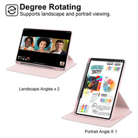 Honor Tablet 9 2024 Housse de protection en silicone TPU transparente ultra-mince avec coque arrière en acrylique rotatif Fente pour stylo Couleur rose
