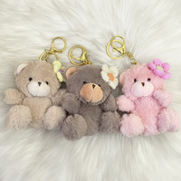 En gros, Porte-clés lumineux en peluche ours fleur mini dessin animé, Kawaii, doux, écologique et durable, breloque de sac