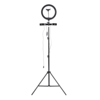 RL10-55Y Audio Pro akurasi, lampu Led 10 inci, lampu cincin Video dengan dudukan Tripod dan penahan ponsel