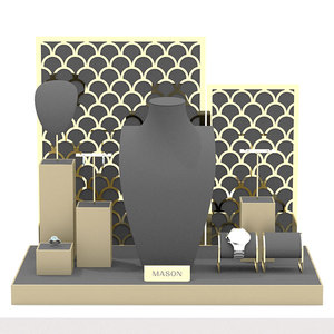 MASON <span class=keywords><strong>prix</strong></span> bon marché avec bague de luxe collier boucles d'oreilles présentoir à bijoux pour vitrine en métal microfibre ensemble de présentoirs à bijoux - Product Image 1