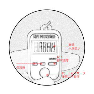 Contador de llaveros electrónico Fujian de plástico con capacidad para 999999 conteos, alimentado por batería, contador manual de anillos para uso diario - Product Image 1