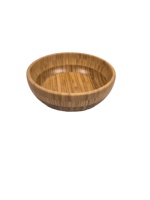 Saladier en bois rond naturel Ustensiles de cuisine de mariage pour table à manger en bambou Vaisselle d'hôtel pour mélanger les salades