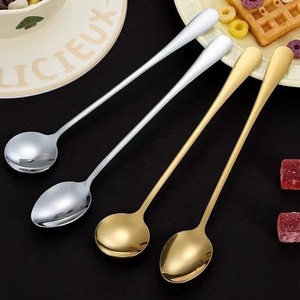 Cuchara de Acero Inoxidable para Hielo, Cuchara Larga para Café, Cuchara Duradera de Color Sólido para Mezclar Cócteles - Product Image 1