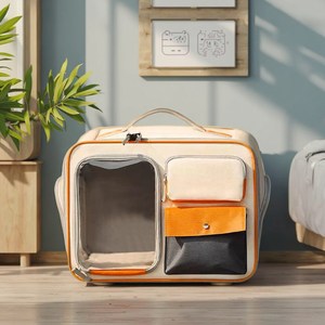 Bán buôn nhà máy sang trọng không thấm nước vuông Oxford dây kéo Pet Dog Carry Ba lô tàu sân bay túi ví - Product Image 6