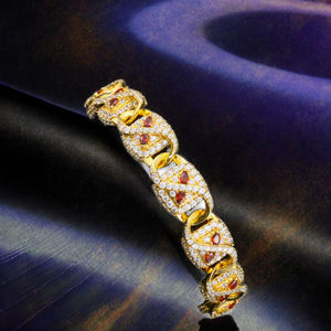 11mm Hip Hop Square Gold Plated 925 Sterling <b>Silver</b> VVS Moissanite Claw Setting Creative Iced Infinity Chain & Link <b>Bracelet</b> <b>Men</b> - Product Image 3