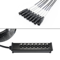Joinaudio Boîtier de scène professionnel équilibré à 8 canaux Câble d'extension XLR DMX à 3 broches Câble serpent multicœur 25 pieds 40 pieds (JFAB8)