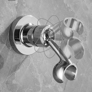 <b>Shower</b> Head Holder <b>Shower</b> Holder Bracket Copper Wall Mount Chrome Plated 360 Degrees Adjustable for Handheld Showerhead - Product Image 6