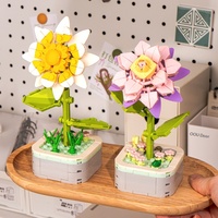 Blok Bangunan Tanaman Pot, Mainan Edukatif DIY Bunga Bauhinia Lily 2026 Baru untuk Anak-anak, Kustom